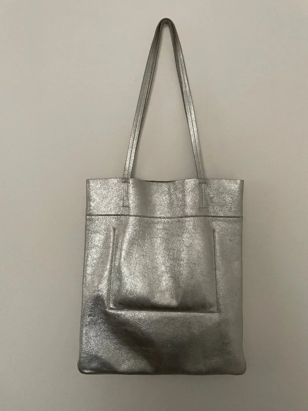 Madewell - The Magazine Tote Bag- Bright Silver